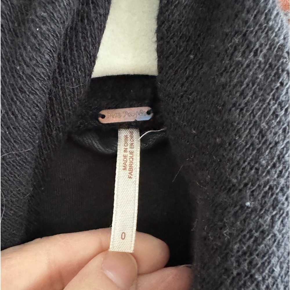 Free People Drape Front Coated Jacket Black Moto Waxed Denim - Picture 7 of 7